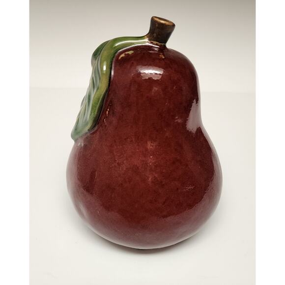 Vintage Ceramic Pear Fruit Sculpture 10” tall Decorative Country Cottage Decor - Picture 8 of 12